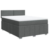 Slatted bed base with mattress Dark grey 140x200cm Fabric