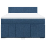 Slatted bed base with mattress Blue 140x200 cm Fabric