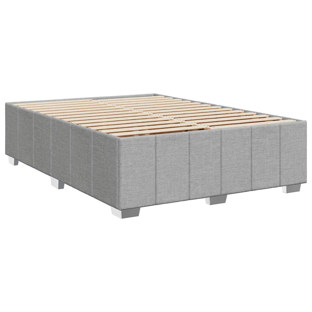 Sommier à lattes de lit avec matelas Gris clair 140x200cm Tissu