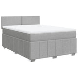 Sommier à lattes de lit avec matelas Gris clair 160x200cm Tissu