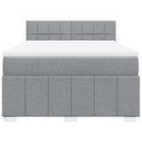 Slatted bed base with mattress Light grey 160x200cm Fabric