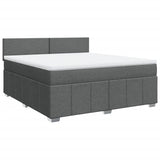 Slatted bed base with mattress Dark grey 180x200cm Fabric