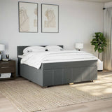 Slatted bed base with mattress Dark grey 180x200cm Fabric