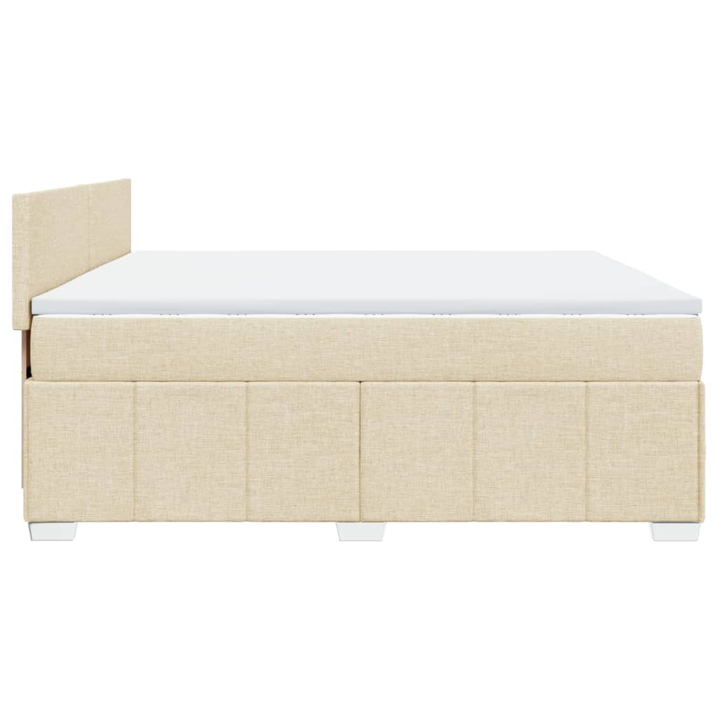 Bed slatted base with mattress Cream 180x200 cm Fabric