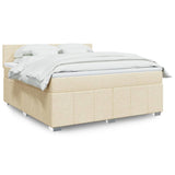 Bed slatted base with mattress Cream 180x200 cm Fabric