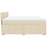 Bed slatted base with mattress Cream 180x200 cm Fabric