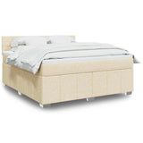 Bed slatted base with mattress Cream 180x200 cm Fabric