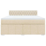 Bed slatted base with mattress Cream 180x200 cm Fabric