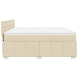 Bed slatted base with mattress Cream 180x200 cm Fabric