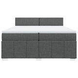 Slatted bed base with mattress Dark grey 200x200cm Fabric