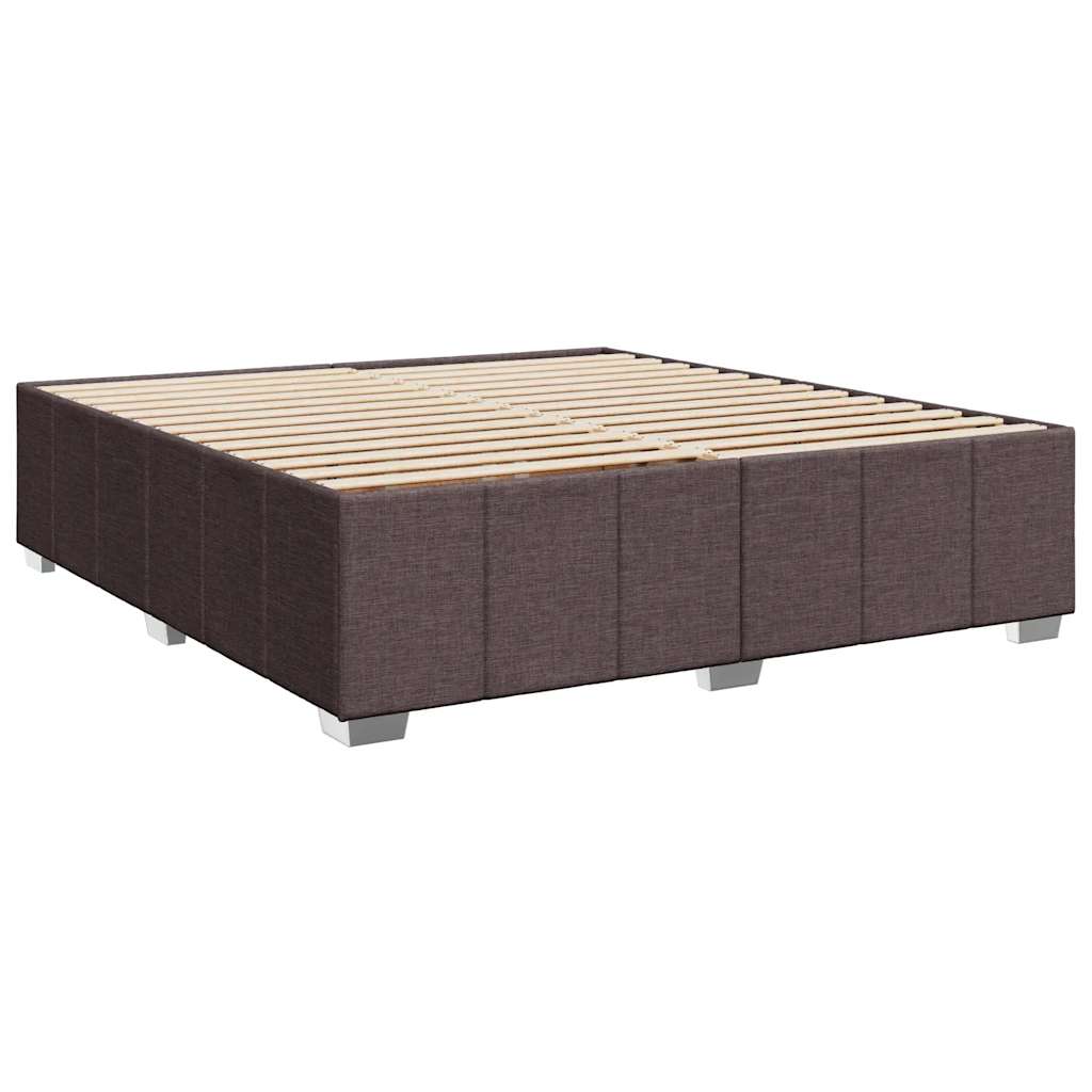 Slatted bed base with mattress Dark brown 200x200 cm