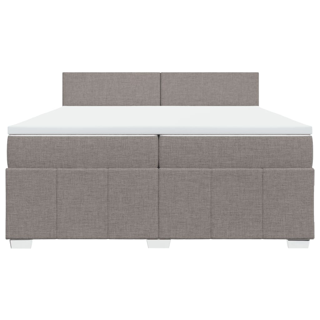 Sommier à lattes de lit avec matelas Taupe 200x200 cm Tissu