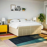 Bed slatted base with mattress Cream 200x200 cm Fabric