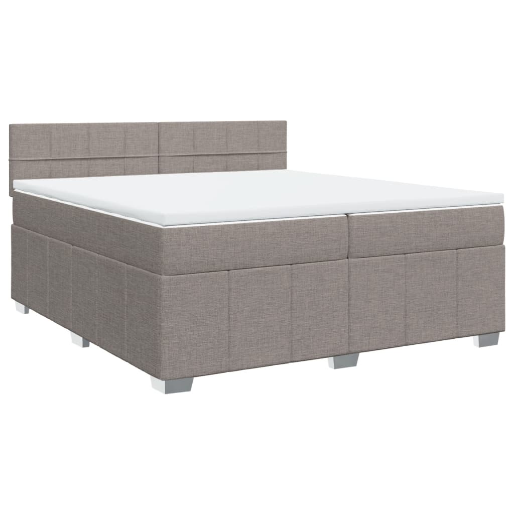 Sommier à lattes de lit avec matelas Taupe 200x200 cm Tissu