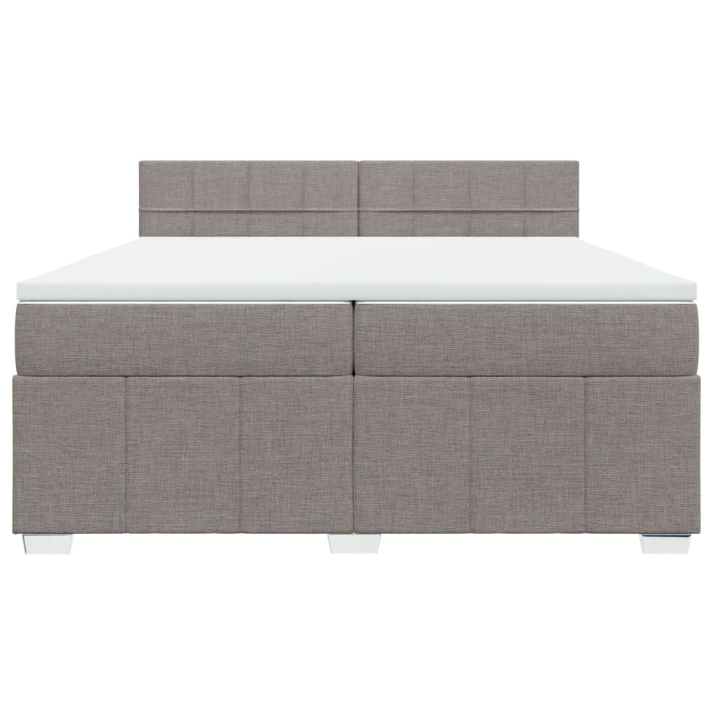 Sommier à lattes de lit avec matelas Taupe 200x200 cm Tissu