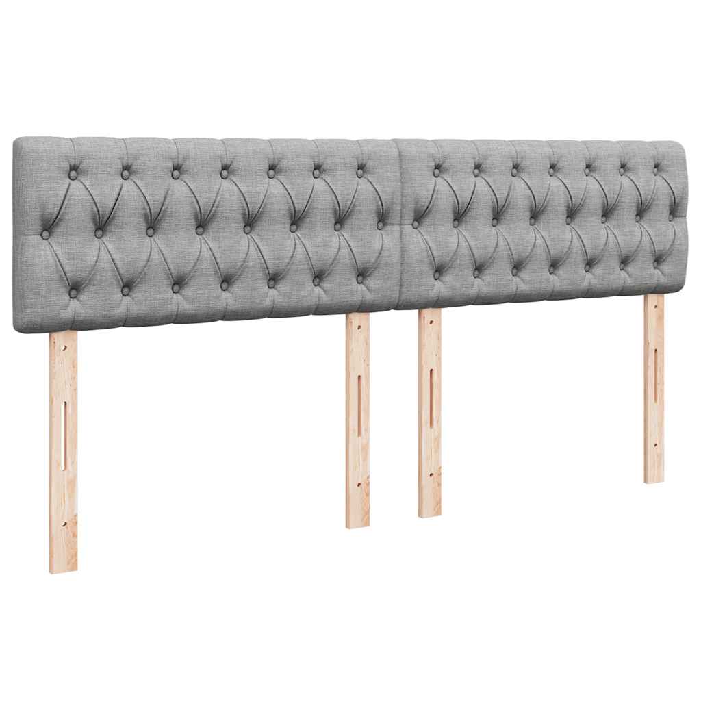 Sommier à lattes de lit avec matelas Gris clair 200x200cm Tissu