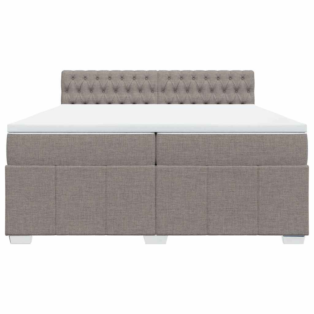 Sommier à lattes de lit avec matelas Taupe 200x200 cm Tissu