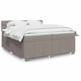 Sommier à lattes de lit avec matelas Taupe 200x200 cm Tissu