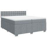 Sommier à lattes de lit avec matelas Gris clair 200x200cm Tissu