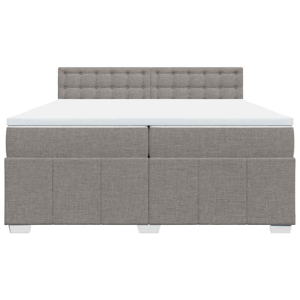 Sommier à lattes de lit avec matelas Taupe 200x200 cm Tissu