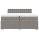 Sommier à lattes de lit avec matelas Taupe 200x200 cm Tissu