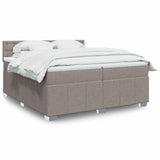 Sommier à lattes de lit avec matelas Taupe 200x200 cm Tissu