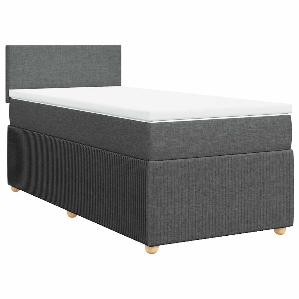 Sommier à lattes de lit avec matelas Gris foncé 80x200 cm Tissu