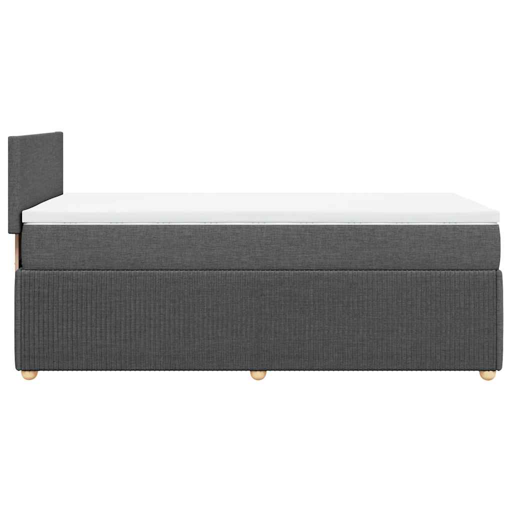 Sommier à lattes de lit avec matelas Gris foncé 80x200 cm Tissu