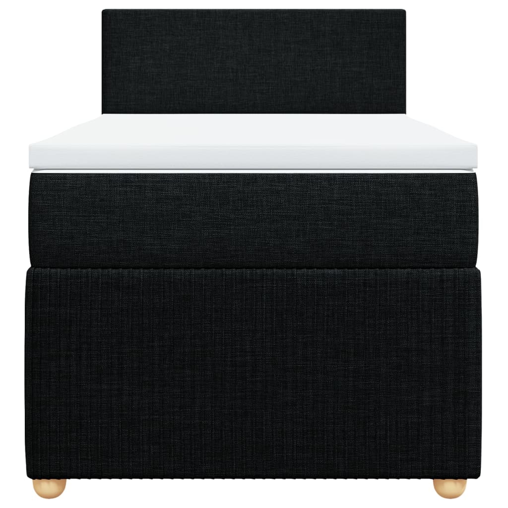 Bed slatted base and mattress Black 80x200 cm Fabric