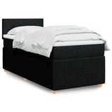 Bed slatted base and mattress Black 80x200 cm Fabric