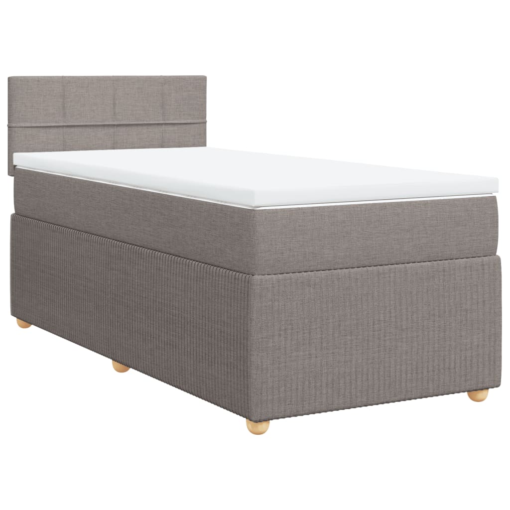 Sommier à lattes de lit avec matelas Taupe 80x200 cm Tissu