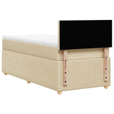 Bed slatted base with mattress Cream 80x200 cm Fabric