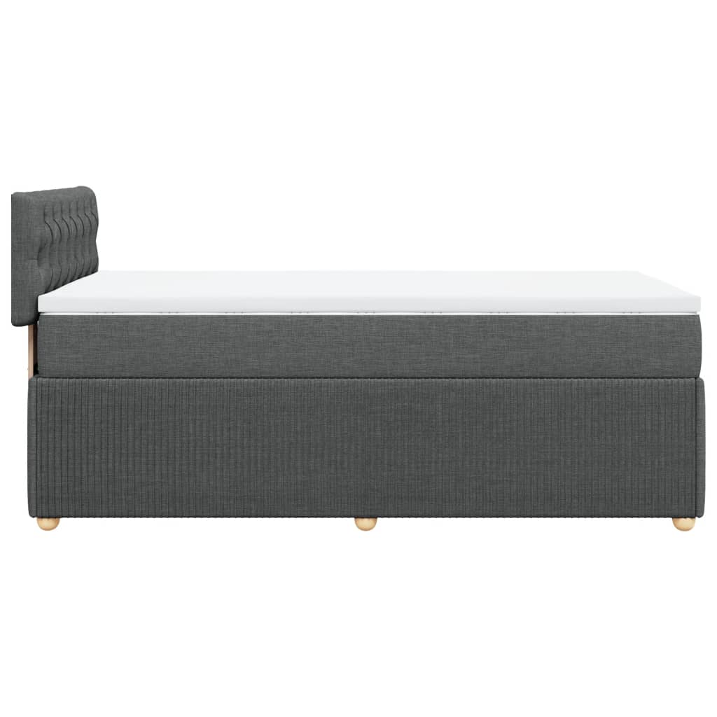 Sommier à lattes de lit avec matelas Gris foncé 80x200 cm Tissu