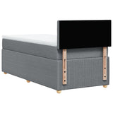 Slatted bed base with light gray mattress 80x200 cm fabric