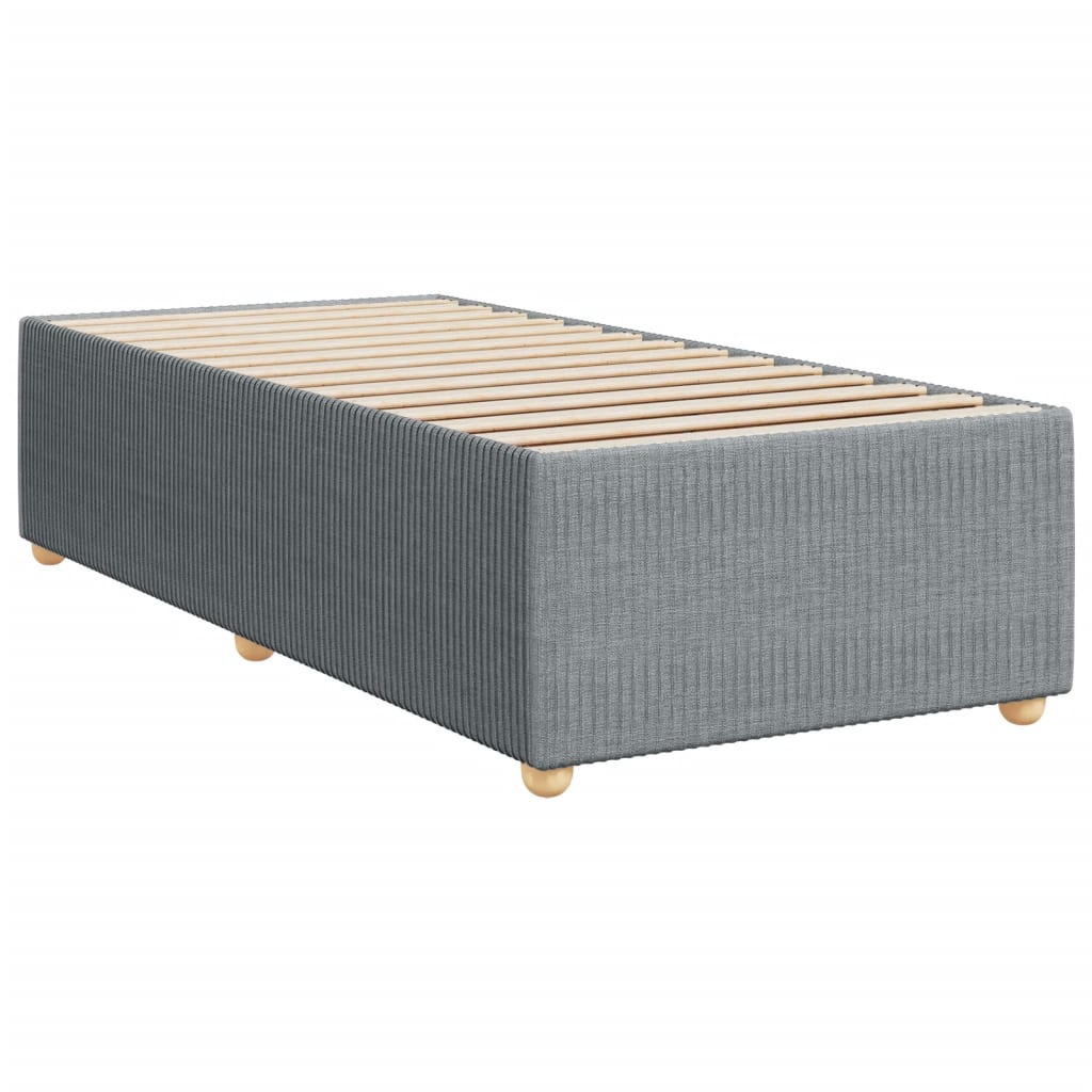 Slatted bed base with light gray mattress 80x200 cm fabric