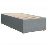 Slatted bed base with light gray mattress 80x200 cm fabric