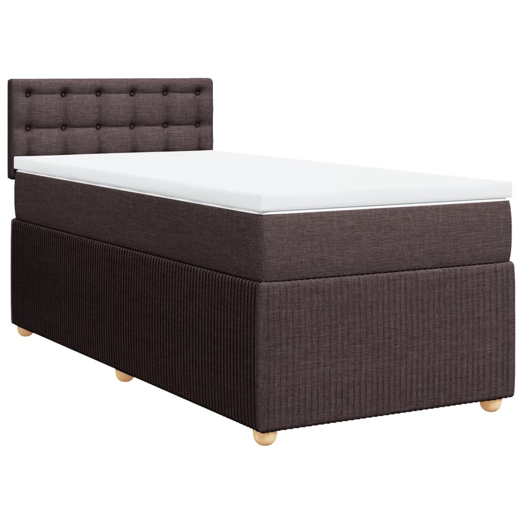 Slatted bed base with mattress Dark brown 80x200 cm