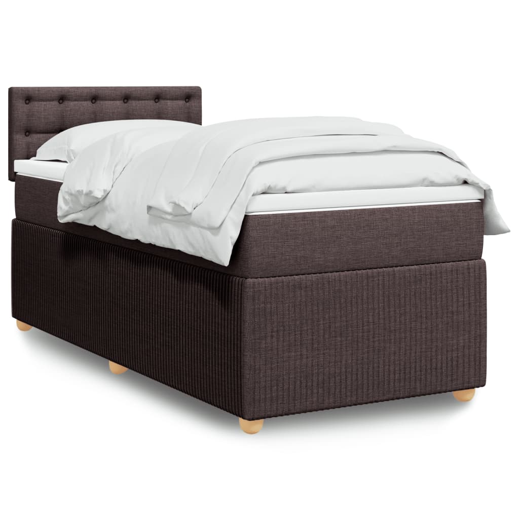 Slatted bed base with mattress Dark brown 80x200 cm