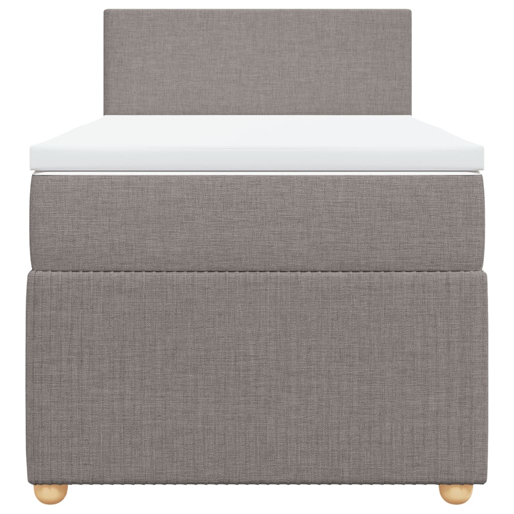 Slatted bed base with mattress Taupe 90x190 cm Fabric