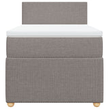 Slatted bed base with mattress Taupe 90x190 cm Fabric