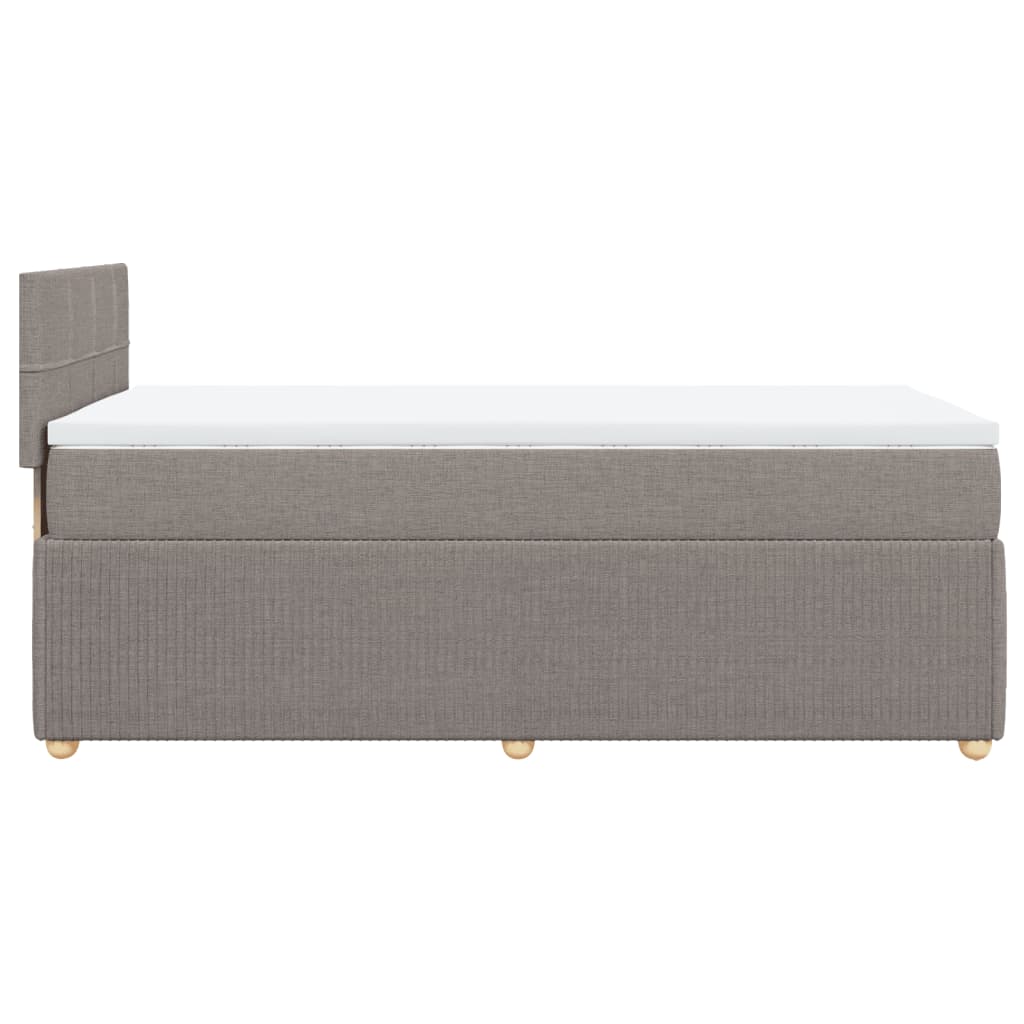 Slatted bed base with mattress Taupe 90x190 cm Fabric