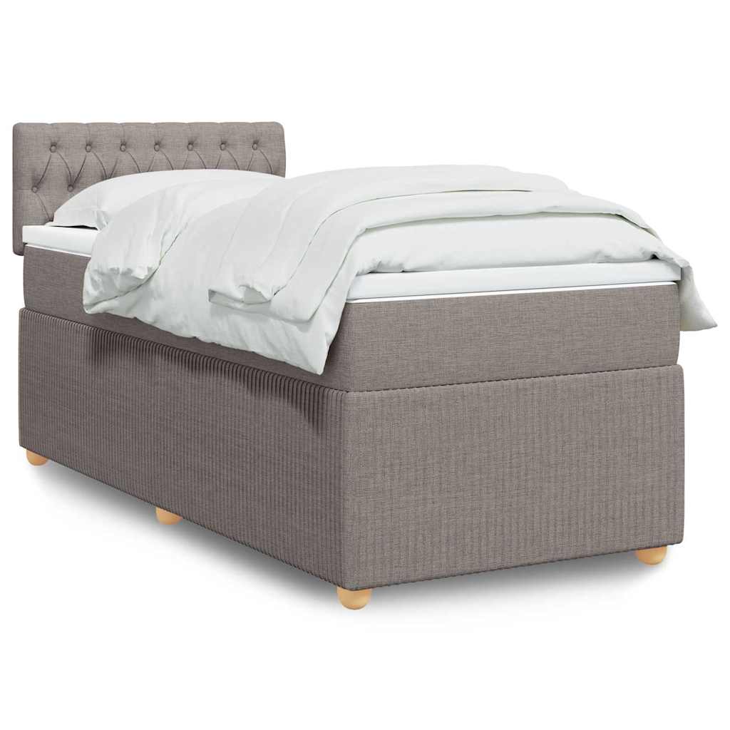 Sommier à lattes de lit avec matelas Taupe 90x190 cm Tissu