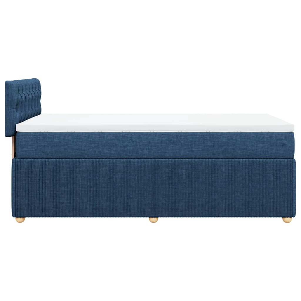 Slatted bed base with mattress Blue 90x190 cm Fabric