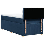 Slatted bed base with mattress Blue 90x190 cm Fabric