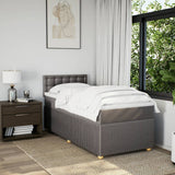 Slatted bed base with mattress Taupe 90x190 cm Fabric