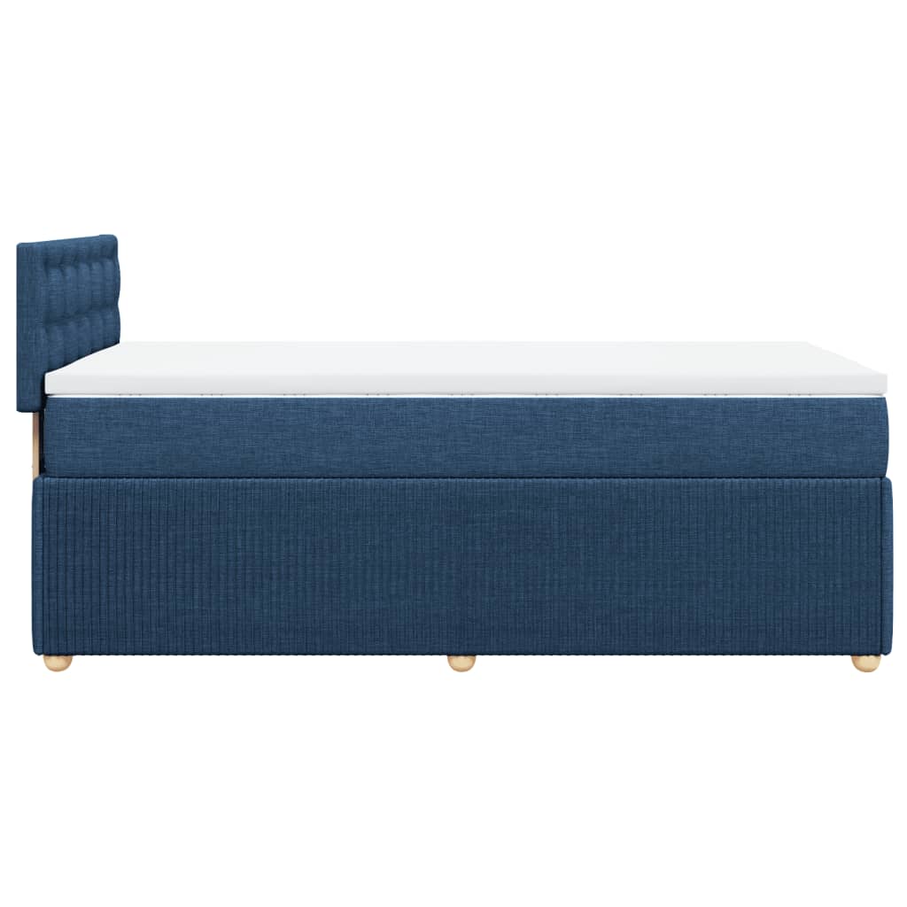 Slatted bed base with mattress Blue 90x190 cm Fabric