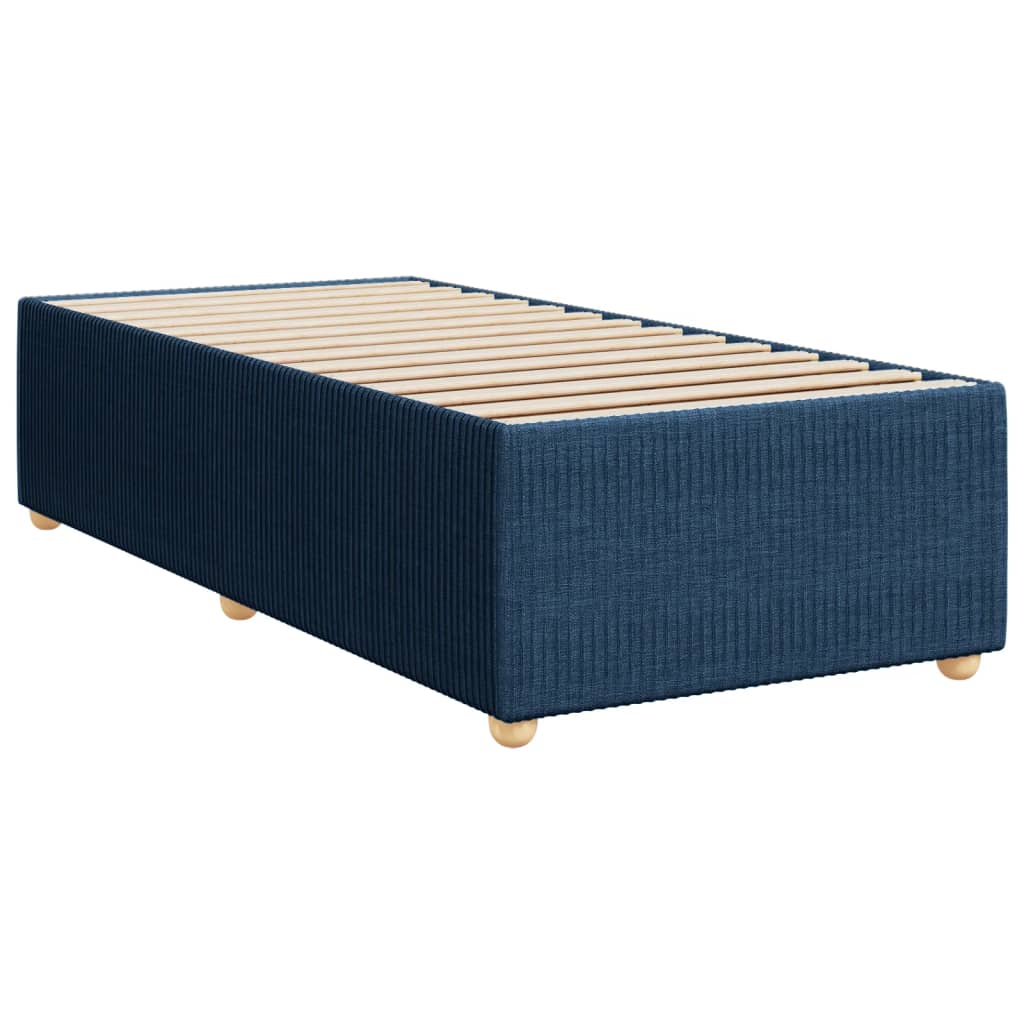 Slatted bed base with mattress Blue 90x190 cm Fabric