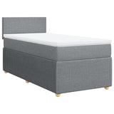 Sommier à lattes de lit avec matelas Gris clair 90x200 cm Tissu