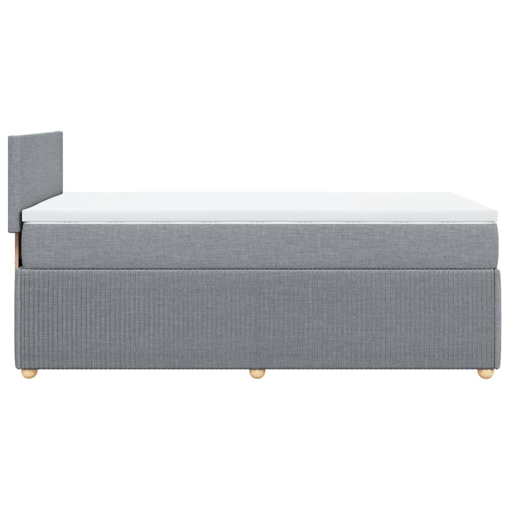 Sommier à lattes de lit avec matelas Gris clair 90x200 cm Tissu