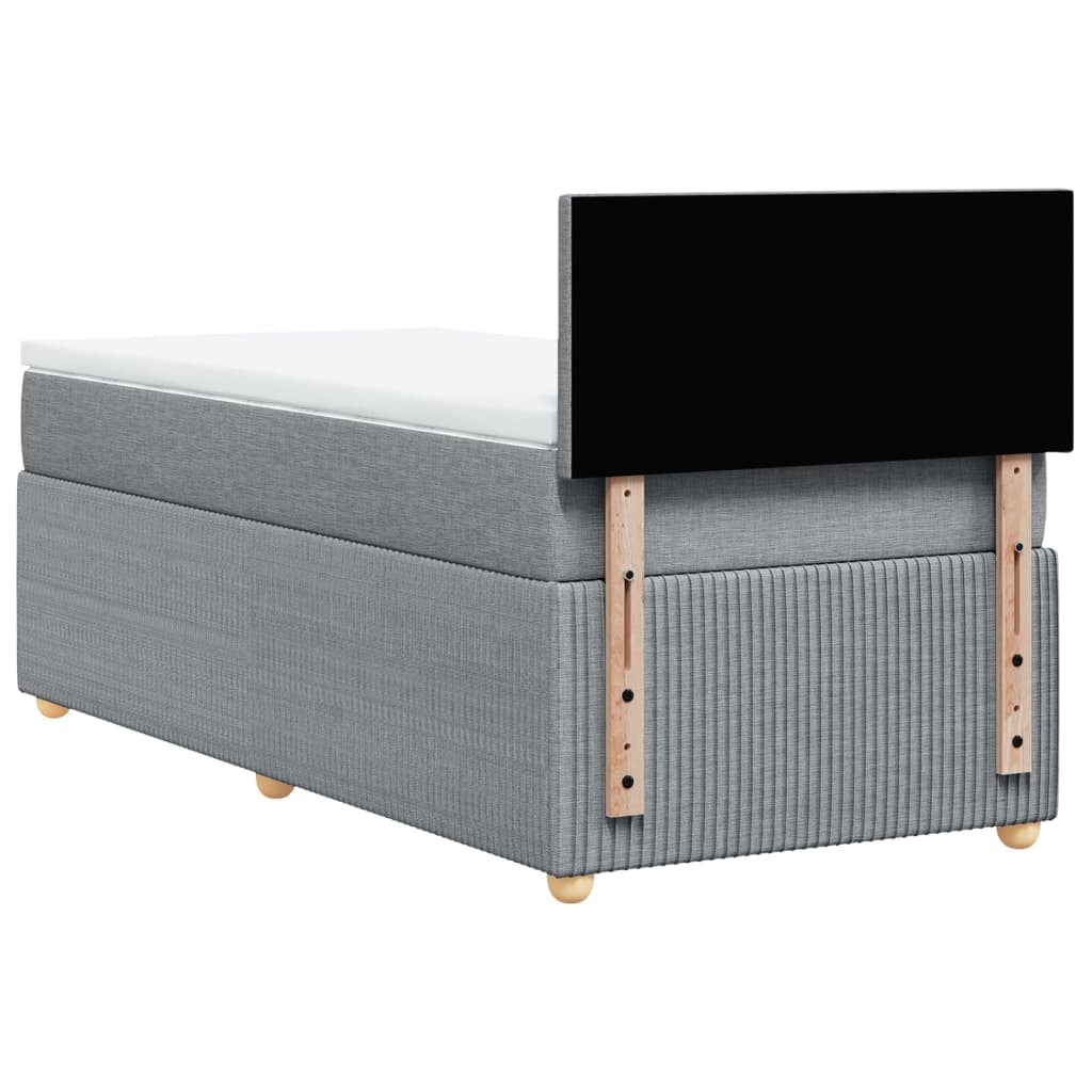 Sommier à lattes de lit avec matelas Gris clair 90x200 cm Tissu